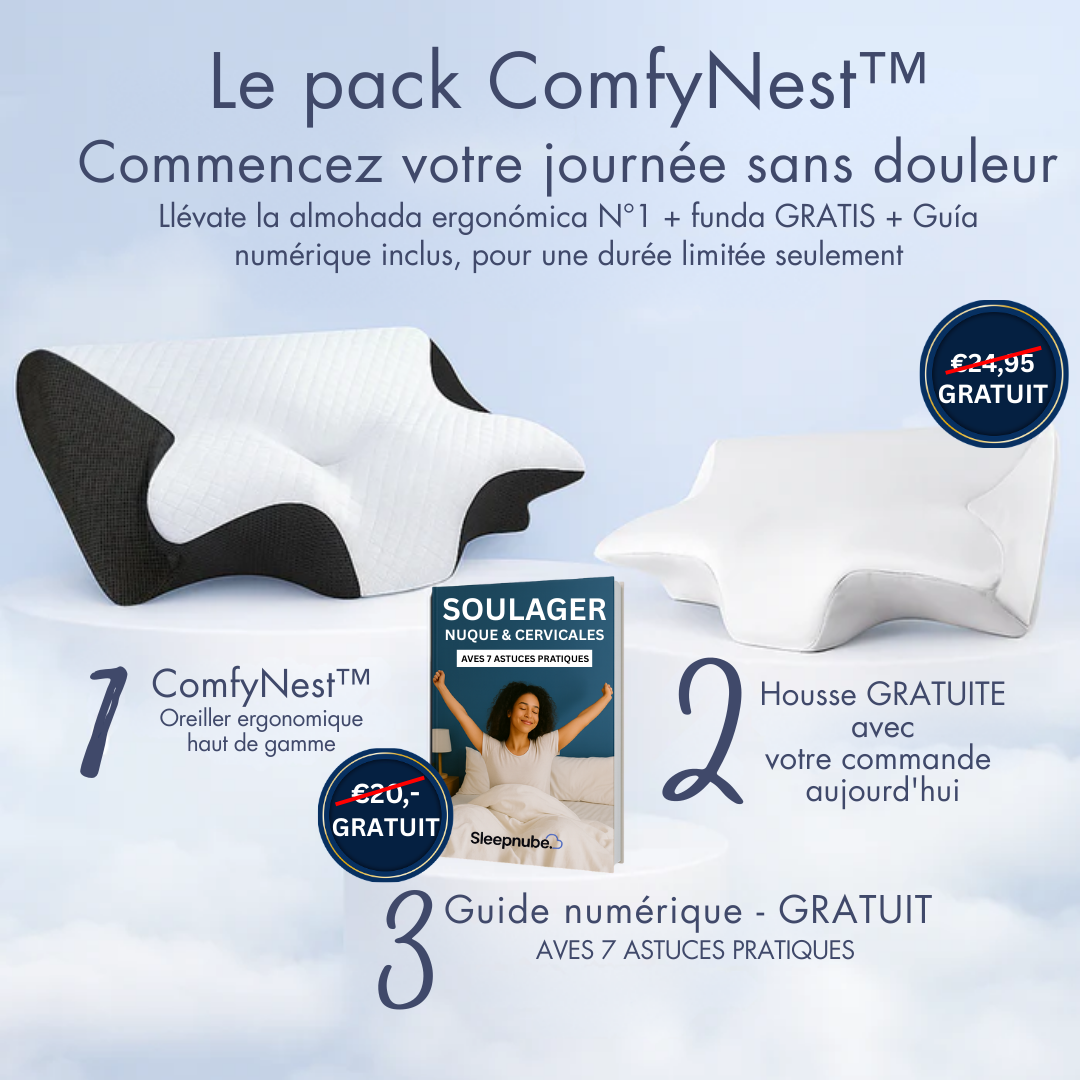 ComfyNest® Oreiller cervical en mousse viscoélastique